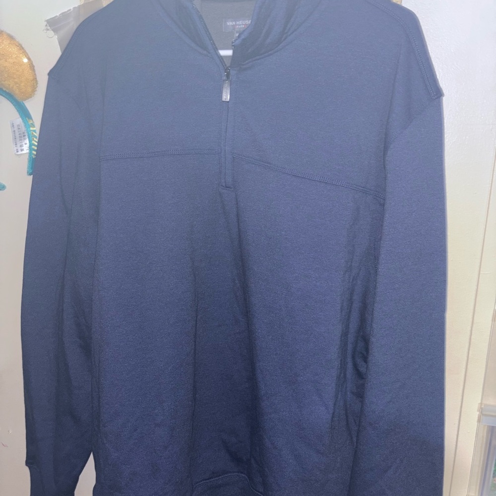 Van Heusen Men's Dark Blue Zip-Up Sweater